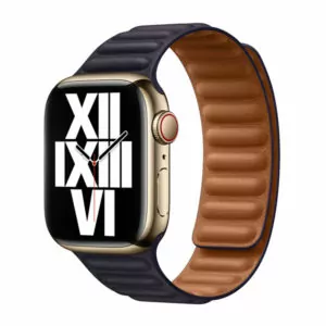 רצועת עור לשעון אפל 41 מ"מ מקורית דיו כהה Apple Watch Leather Link S/M