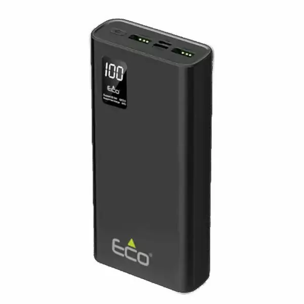 סוללת גיבוי ניידת 20,000mAh עם צג דיגיטלי Eco 650 שחור