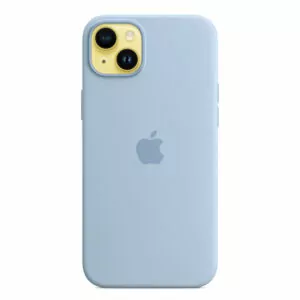 כיסוי מקורי לאייפון 14 פלוס כחול שמיים סיליקון תומך MagSafe