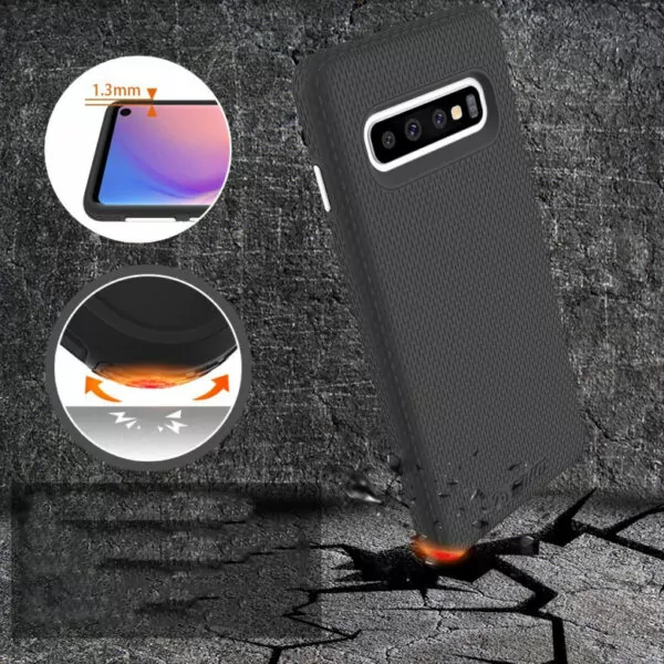 כיסוי לגלקסי S10 פלוס שחור חזק שתי שכבות Toiko X-Guard