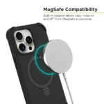 כיסוי לאייפון 15 פרו שחור חזק תומך MagSafe חזק PureGear DualTek Kik