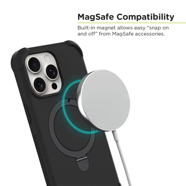 כיסוי לאייפון 15 פרו שחור חזק תומך MagSafe חזק PureGear DualTek Kik