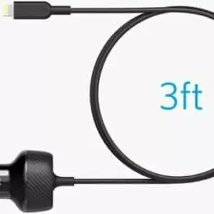 מטען 2 יציאות לרכב עם כבל חיבור Anker PowerDrive Elite 2 24W Lightning