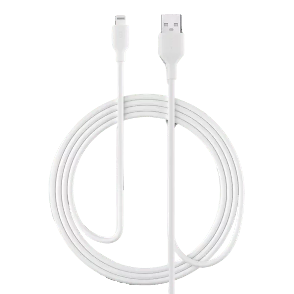 כבל USB-A לאייפון PVC טעינה וסנכרון 2 מטר Miracase לבן