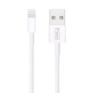 כבל סנכרון וטעינה באורך 1 מטר עם חיבור USB Type-A לחיבור Lightning מבית Power-Tech לבן