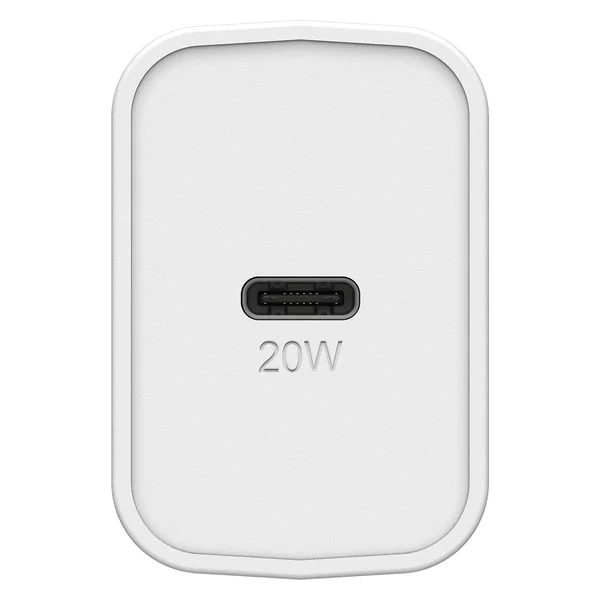 ראש מטען מהיר בעל חיבור Type-C בהספק 20 וואט Otterbox לבן
