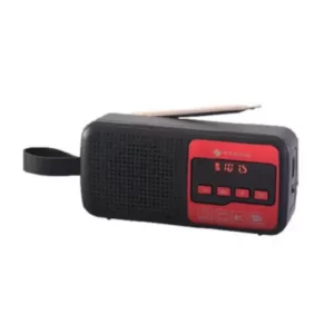 רדיו FM נייד עם בלוטוס בעל טעינה סולארית Miracase אדום