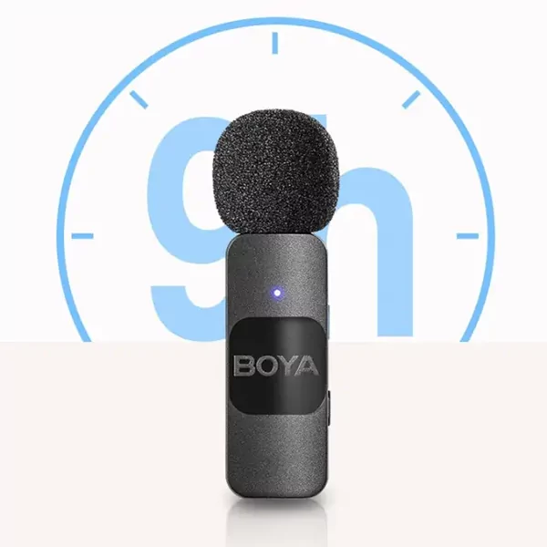 מיקרופון דש אלחוטי כפול USB-C עם קליפס לחולצה BOYA V20 ליצירת תוכן איכותי