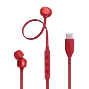 אוזניות חוטיות JBL Tune 310C אדום באס עוצמתי ועמוק יבואן רשמי