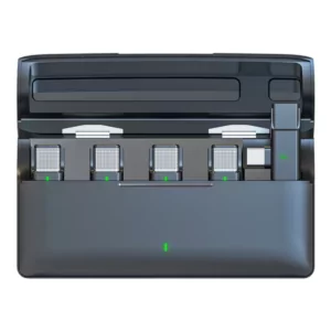 סט 4 מיקרופונים אלחוטיים מקצועיים USB-C עם כיסוי טעינה וקליפס מעולה לראיונות וסרטונים