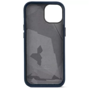 מגן לאייפון 15 כחול כהה עור MagSafe DECODED עיצוב אלגנטי והגנה מתקדמת