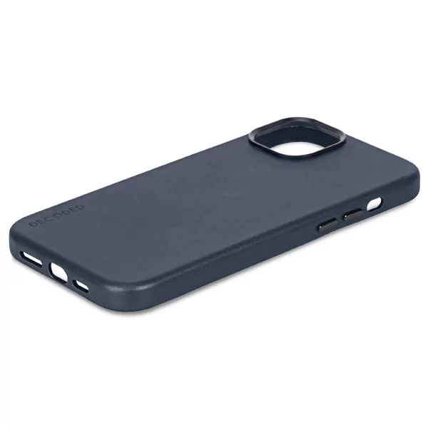 מגן לאייפון 15 פלוס כחול עור MagSafe DECODED עיצוב אלגנטי והגנה מתקדמת
