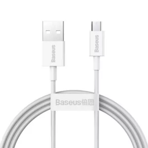 כבל MicroUSB לUSB-A באורך מטר Baseus לבן