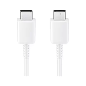 כבל סמסונג מקורי 1 מטר USB-C ל-USB-C בצבע לבן לטעינה איכותית ומהירה