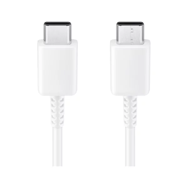 כבל סמסונג מקורי 1 מטר USB-C ל-USB-C בצבע לבן לטעינה איכותית ומהירה