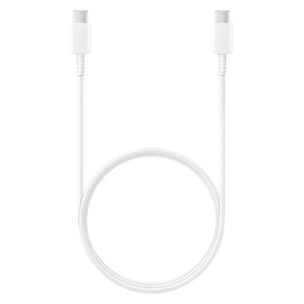 כבל סמסונג מקורי 1 מטר USB-C ל-USB-C בצבע לבן לטעינה איכותית ומהירה
