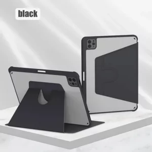 כיסוי פוליו iPad Pro 11 M4 שחור שקוף להגנה מיטבית שני מצבי צפייה ומקום לאחסון העט