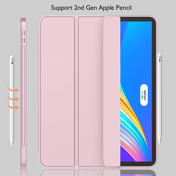 כיסוי פוליו ורוד iPad Pro 12.9 עם מקום לעט בעיצוב אופנתי ועמיד במיוחד