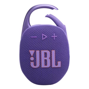 רמקול JBL Clip 5 סגול נייד עם סאונד עוצמתי ועמידות למים