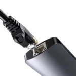 האב USB-C עם 6 חיבורים כולל חיבור RJ45 בעיצוב אלומיניום עמיד Yesido
