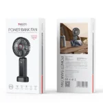 מאוורר נייד קומפקטי שחור עם 3 דרגות מהירות וסוללה עוצמתית Yesido