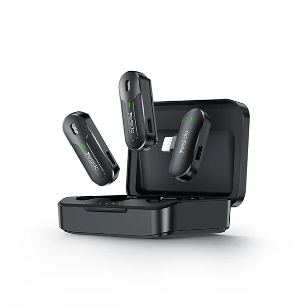 מיקרופון כפול אלחוטי Lightning איכותי עם טכנולוגיית AI להפחתת רעשים Yesido