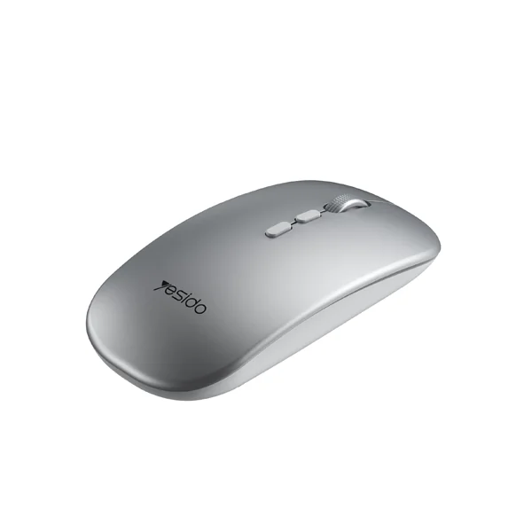 עכבר אלחוטי USB 2.4G למחשב בצבע כסף Yesido