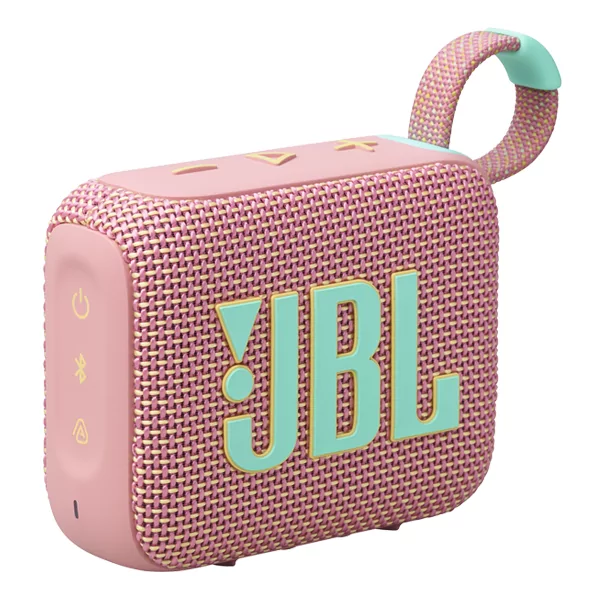 רמקול JBL Go 4 ורוד נייד עם סאונד עוצמתי ועמידות למים