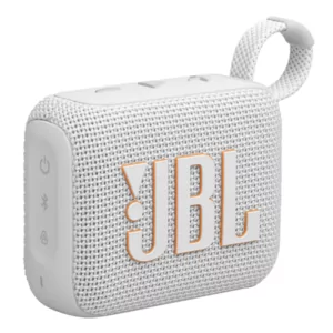 רמקול JBL Go 4 לבן נייד עם סאונד עוצמתי ועמידות למים