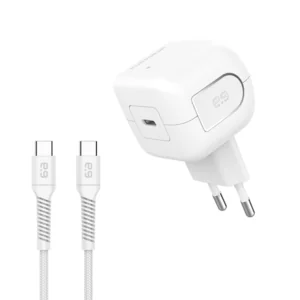 ראש מטען בהספק 45W לאייפון 16 עם כבל 1 מטר USB-C ל-USB-C מבית PureGear