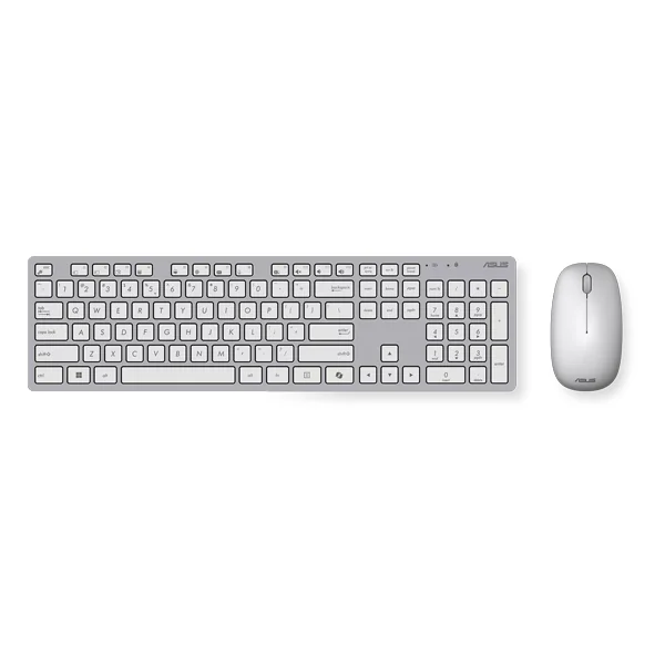 סט מקלדת ועכבר אלחוטיים לבן Asus W5000 | עיצוב דק במיוחד, שקט ונוח ביותר
