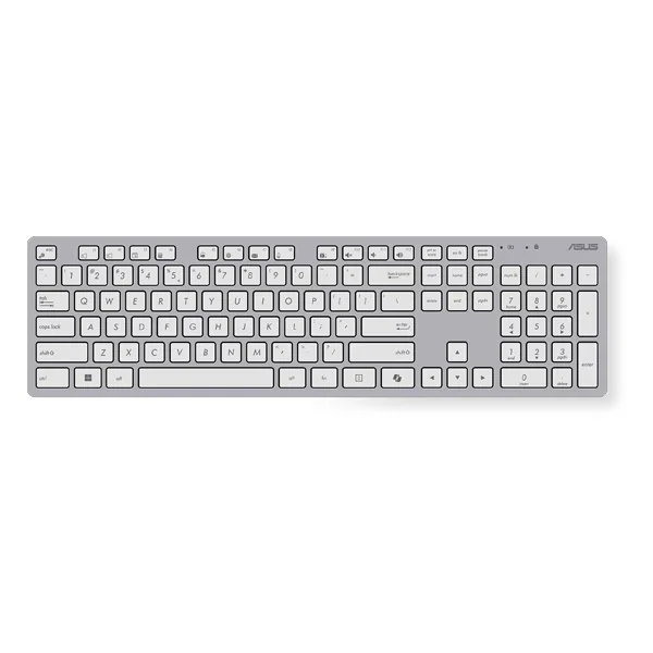 סט מקלדת ועכבר אלחוטיים לבן Asus W5000 | עיצוב דק במיוחד, שקט ונוח ביותר
