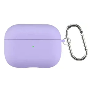 כיסוי קטיפה לאיירפודס פרו 3 סגול לבנדר רך ונעים למגע עם קליפס נשיאה